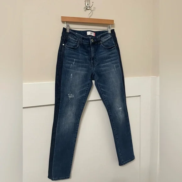 Cabi High Straight Tuxedo Denim Jeans Size 6 - Picture 4 of 8